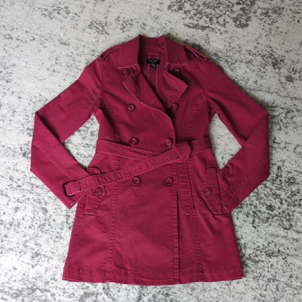 American Eagle Outfitters Maroon Trench Coat